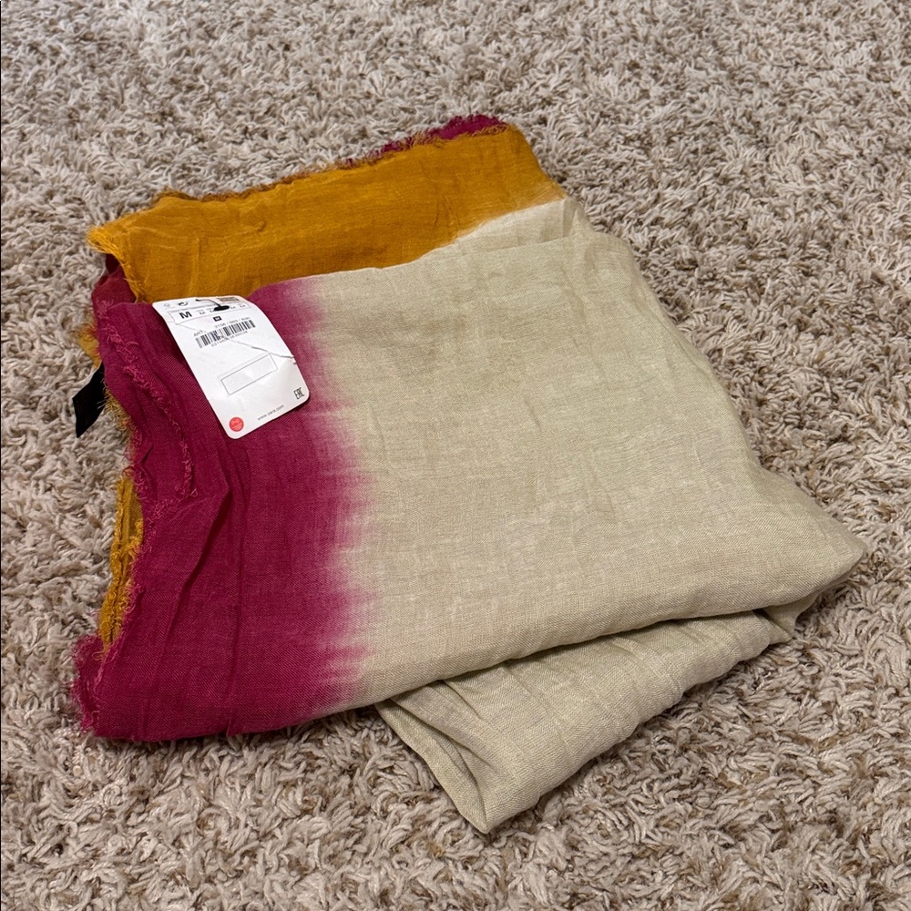 Zara Pink and Gold Gradient Scarf - Picture 6 of 7